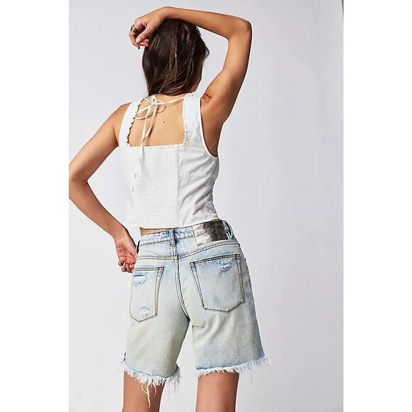 New FREE PEOPLE One Teaspoon Jackson Mid-Waist Shorts $108 SIZE 28 Kansas Blue - Picture 3 of 7
